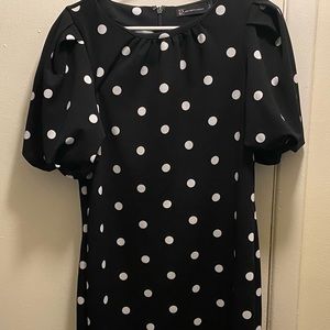 Polka dots bubble sleeve body-con dress